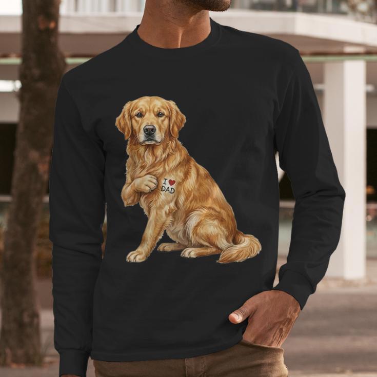 Golden Retriever I Love Dad Dog Dad Father's Day Men Long Sleeve T-Shirt