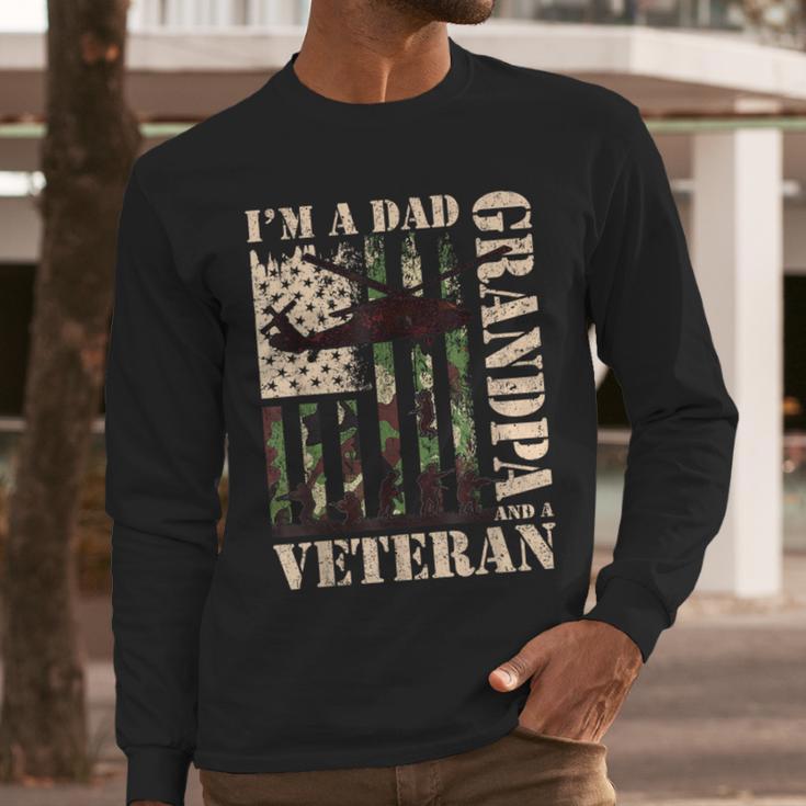Grandpa Veteran Fathers Day Dad Veteran Camo American Flag Men Long Sleeve T-Shirt Grandpa Veteran Fathers Day Dad Veteran Camo American Flag Men Long Sleeve T-Shirt