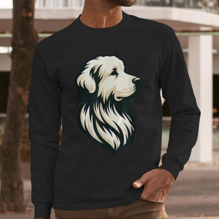 Great Pyrenees Pyr Minimalist Simple Dog Mom Dad Boys Girls Men Long Sleeve T-Shirt