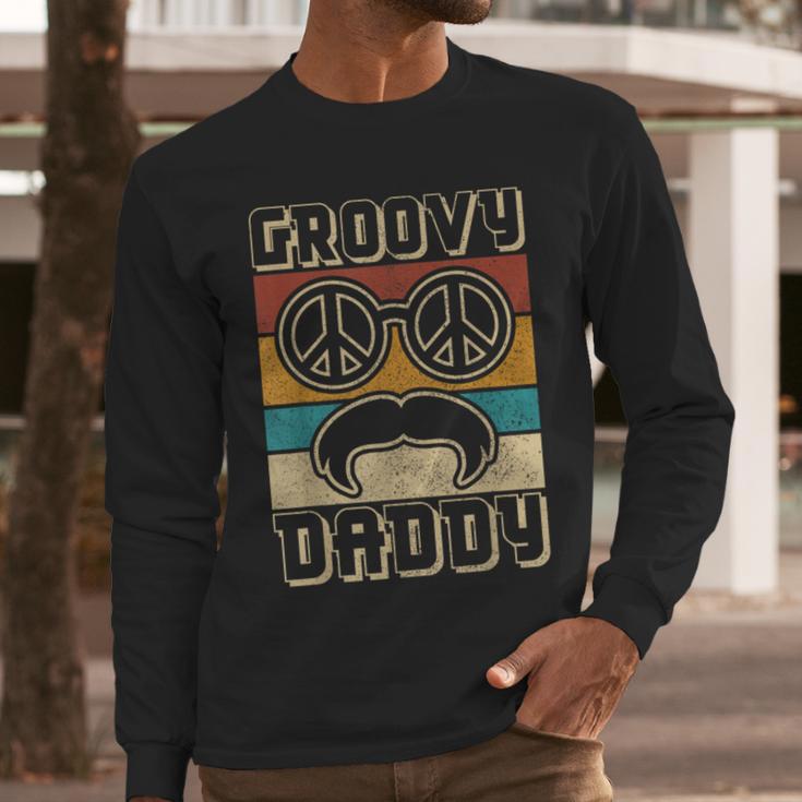 Groovy Daddy 60s Outfit 70s Themed Party Costume Dad Hippie Men Long Sleeve T-Shirt