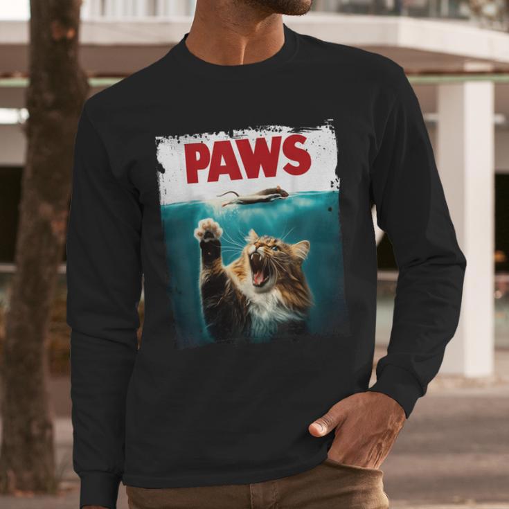Humorous Paws Parody Cat Mouse For Cat Lover Cat Mom Cat Dad Men Long Sleeve T-Shirt Humorous Paws Parody Cat Mouse For Cat Lover Cat Mom Cat Dad Men Long Sleeve T-Shirt