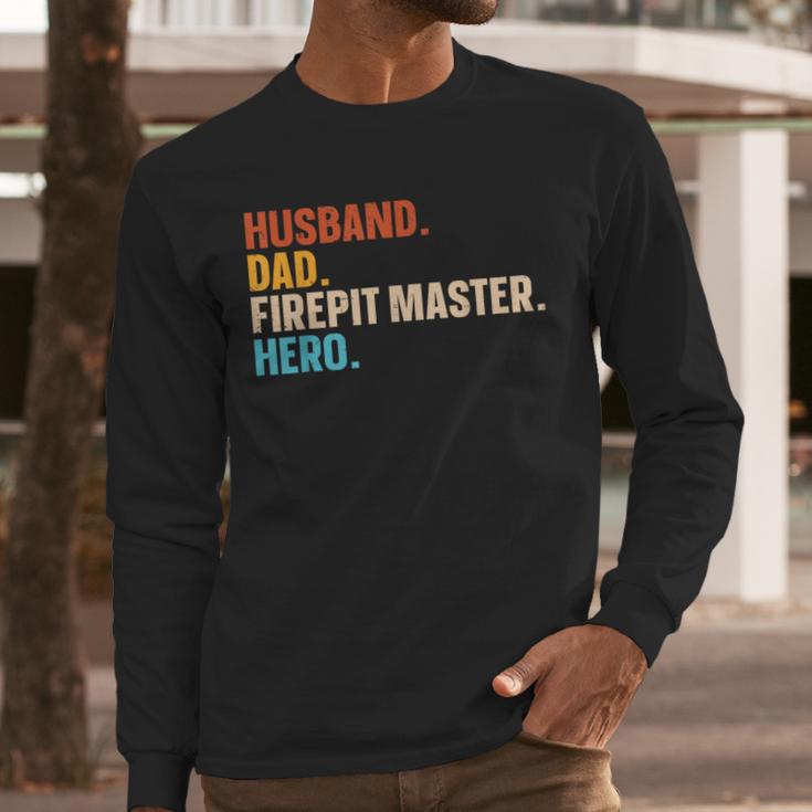 Husband Dad Firepit Master Hero Men Long Sleeve T-Shirt