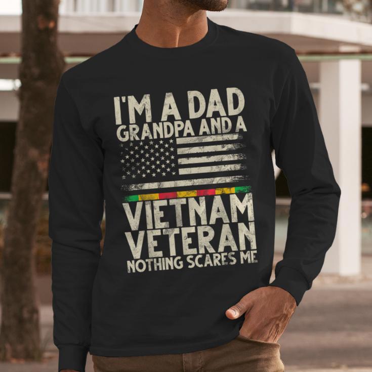 I'm A Dad Grandpa And A Vietnam Veteran Nothing Scares Me Men Long Sleeve T-Shirt