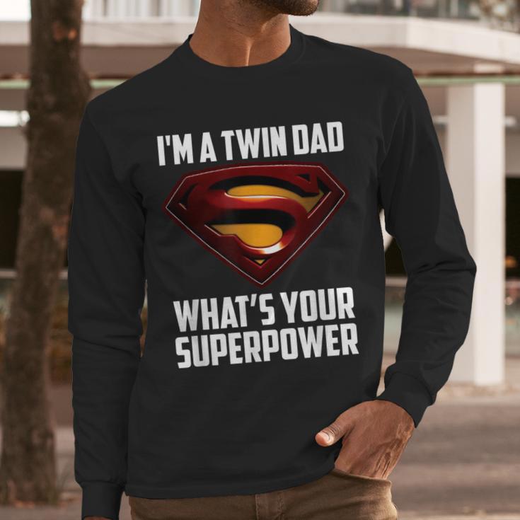 I'm A Twin DAD-What's Your Superpower Men Long Sleeve T-Shirt