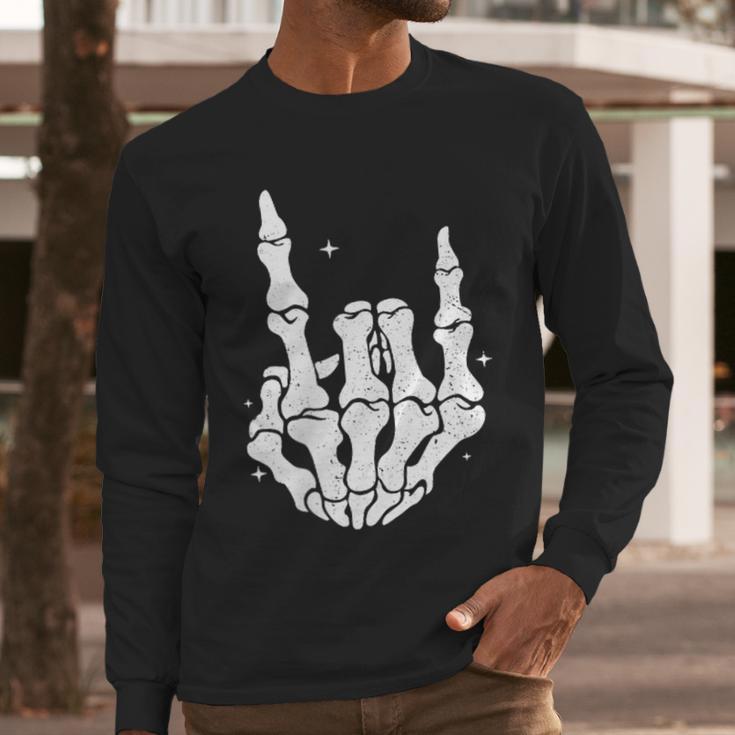 Just A Dad Who Always Came Back 2 Sided Skeleton Men Long Sleeve T-Shirt
