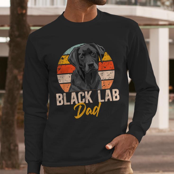 Lab Dad Retro Black Labrador Owner Men Long Sleeve T-Shirt
