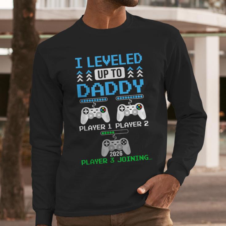Leveled Up To Daddy Again Gamer Dad Est 2026 Men Long Sleeve T-Shirt