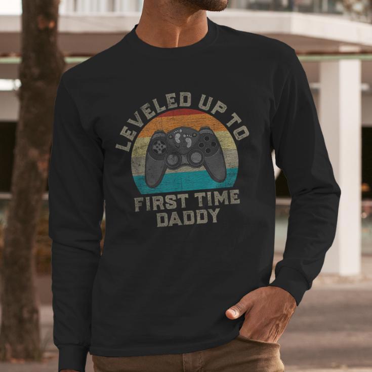 I Leveled Up To First Time Daddy Soon To Be Dad Men Long Sleeve T-Shirt