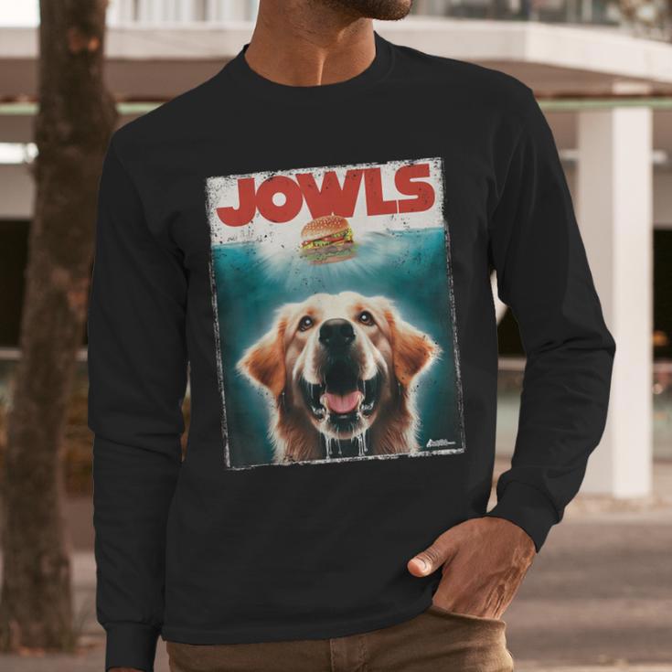Light Golden Retriever Jowls Top Paws Cream Lab Dog Mom Dad Men Long Sleeve T-Shirt