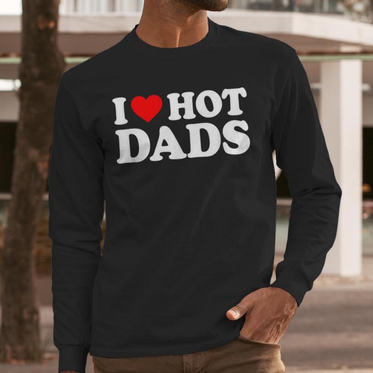I Love I Heart Hot Dads Shirt Men Long Sleeve T-Shirt