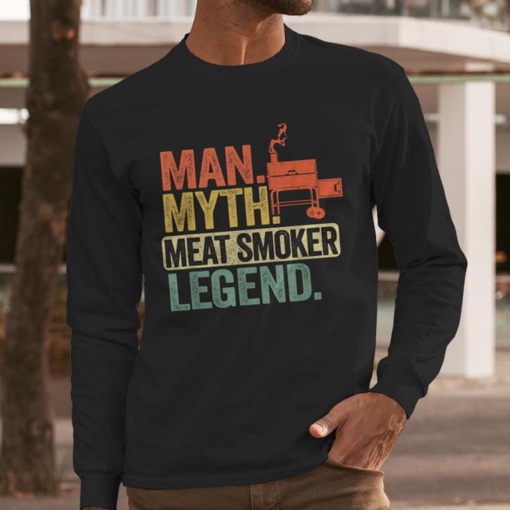 Man Myth Meat Smoker Legend Dad Grillfather BBQ Meat Smoking Men Long Sleeve T-Shirt Man Myth Meat Smoker Legend Dad Grillfather BBQ Meat Smoking Men Long Sleeve T-Shirt