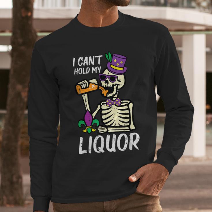 Mardi Gras Skeleton Cant Hold My Carnival Team Dad Men Men Long Sleeve T-Shirt