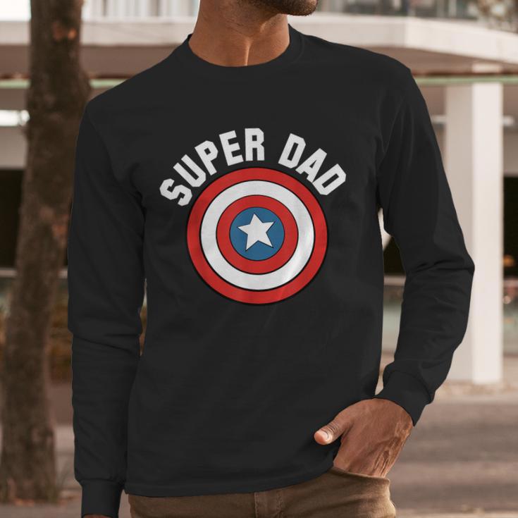 Marvel Father's Day Super Dad Captain America Shield Men Long Sleeve T-Shirt