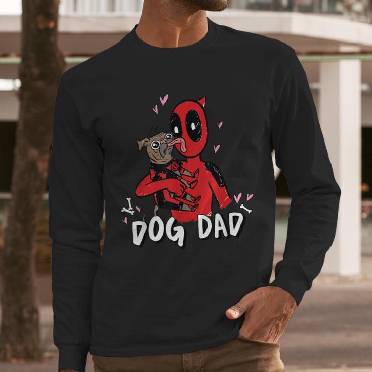 Marvel Super Heroes Pets Deadpool Loves Dogpool Dog Dad Men Long Sleeve T-Shirt