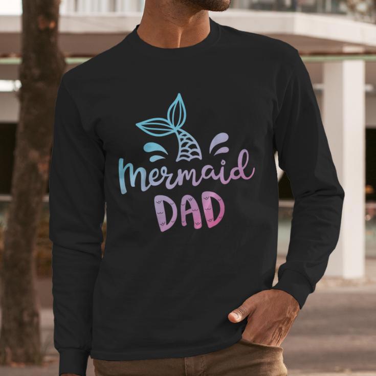 Mermaid Dad Merman Daddy Dad Family Matching Birthday Men Long Sleeve T-Shirt