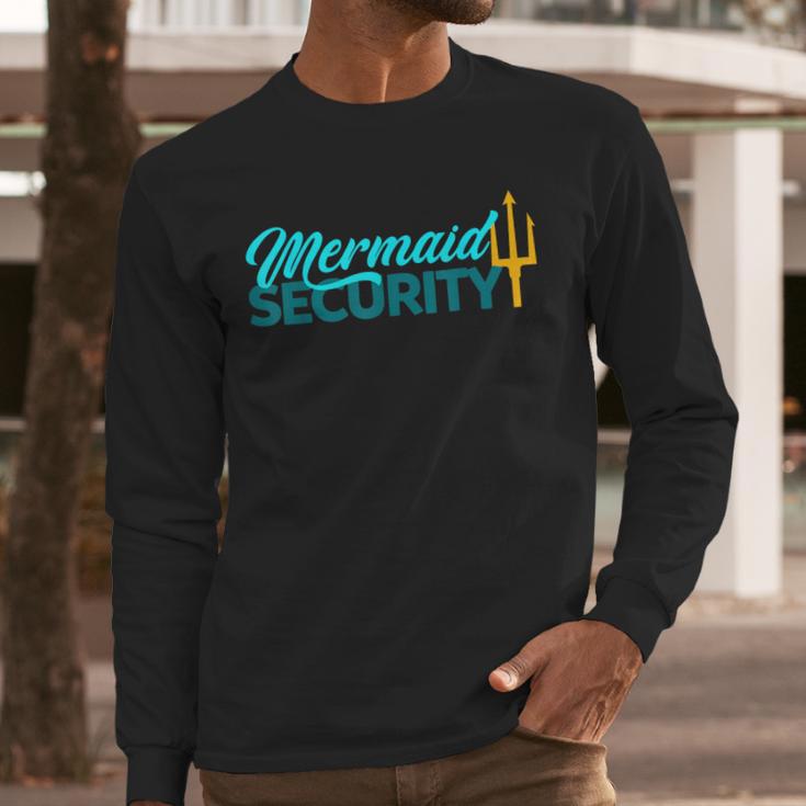 Mermaid Security Birthday Party Matching Dad Boys Men Long Sleeve T-Shirt