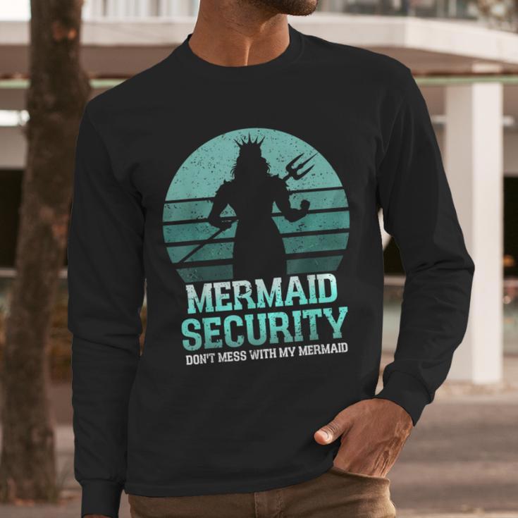 Mermaid Security Vintage Birthday Party Dad Father Day Men Long Sleeve T-Shirt Mermaid Security Vintage Birthday Party Dad Father Day Men Long Sleeve T-Shirt