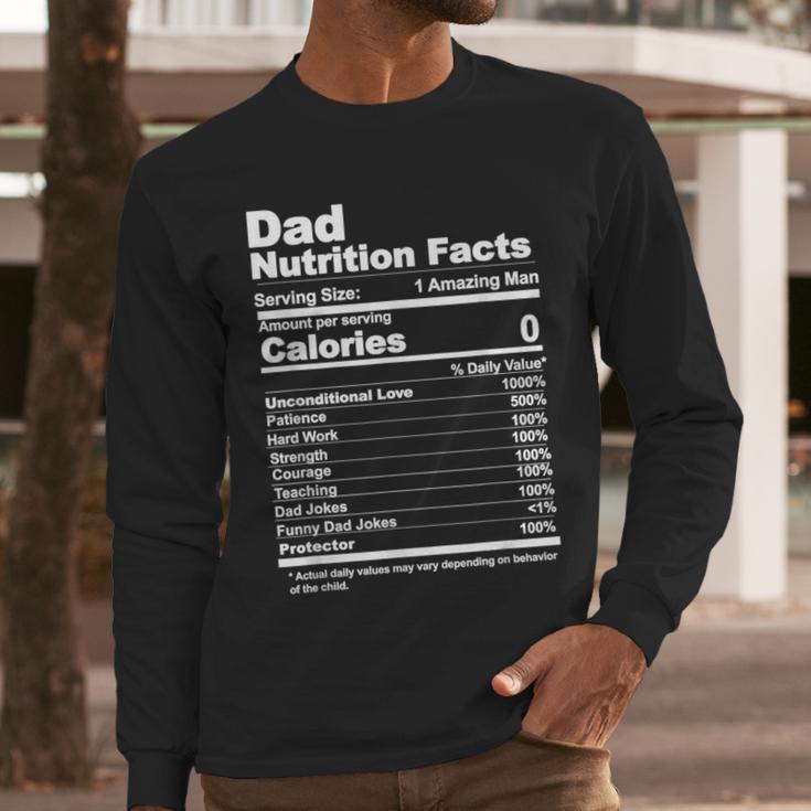 Miftees Fathers Day Tees Dad Nutrition Facts Men Long Sleeve T-Shirt