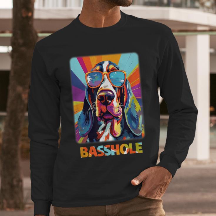 Mom & Dad Of a Basshole Basset Hound With Glasses -Adults Short Sleeve Men Long Sleeve T-Shirt