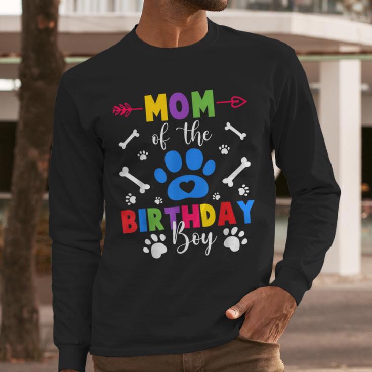 Mom And Dad Mom Of The Birthday Boy Dog Paw Family Matching Men Long Sleeve T-Shirt