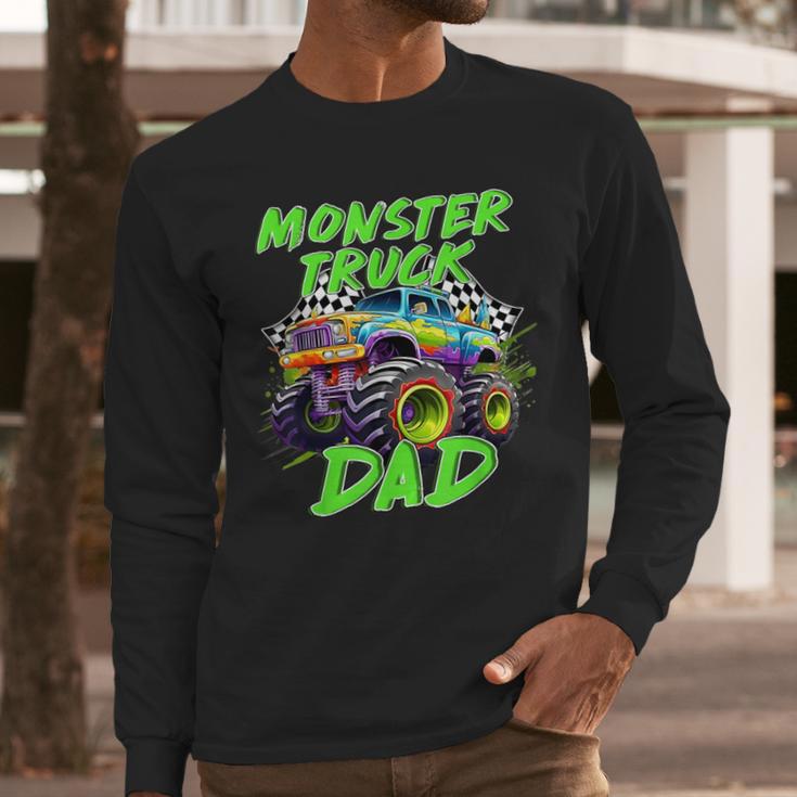 Monster Truck Dad Family Matching Birthday Party Fathers Day Men Long Sleeve T-Shirt