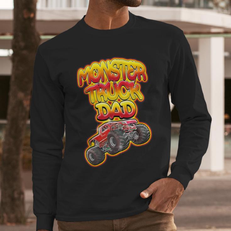 Monster Truck Dad Hot Red Graffiti Style Men Long Sleeve T-Shirt