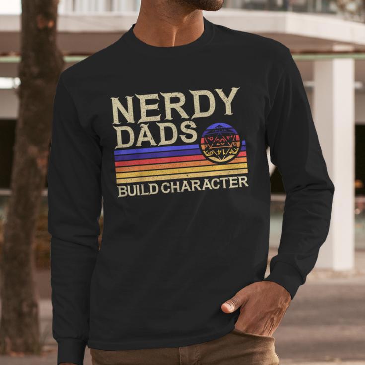 Nerdy Dad RPG Gaming D20 Tabletop Games RPG Gamer Men Long Sleeve T-Shirt
