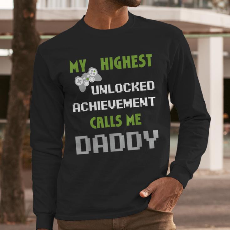 Nerdy Father Day Gamer Dad Daddy Men Love Video Gaming Men Long Sleeve T-Shirt