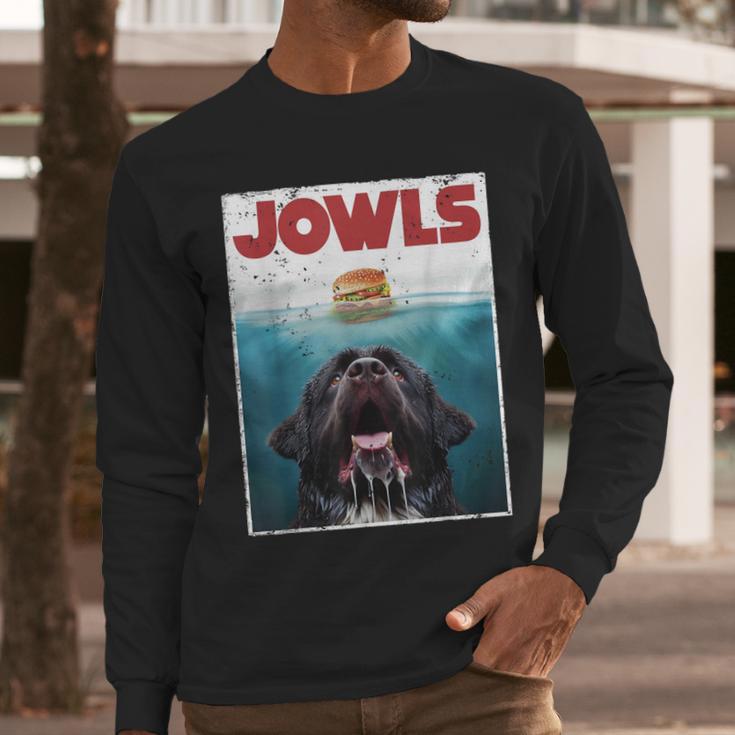 Newfoundland Dog Newfie Lab Jowls Burger Dog Mom Dad Men Long Sleeve T-Shirt