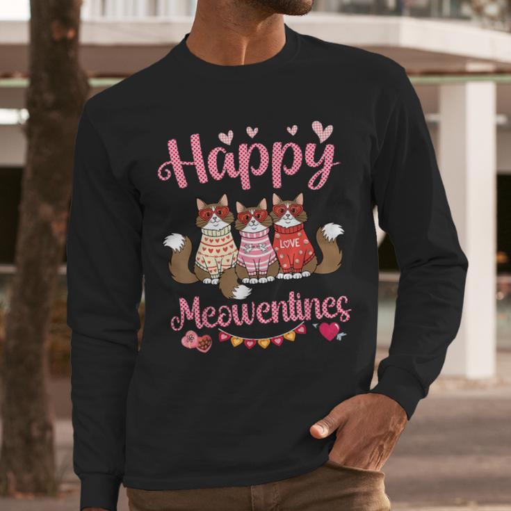 Norwegian Forest Cat Happy Meowentines Valentine Dad Mom Men Long Sleeve T-Shirt Norwegian Forest Cat Happy Meowentines Valentine Dad Mom Men Long Sleeve T-Shirt