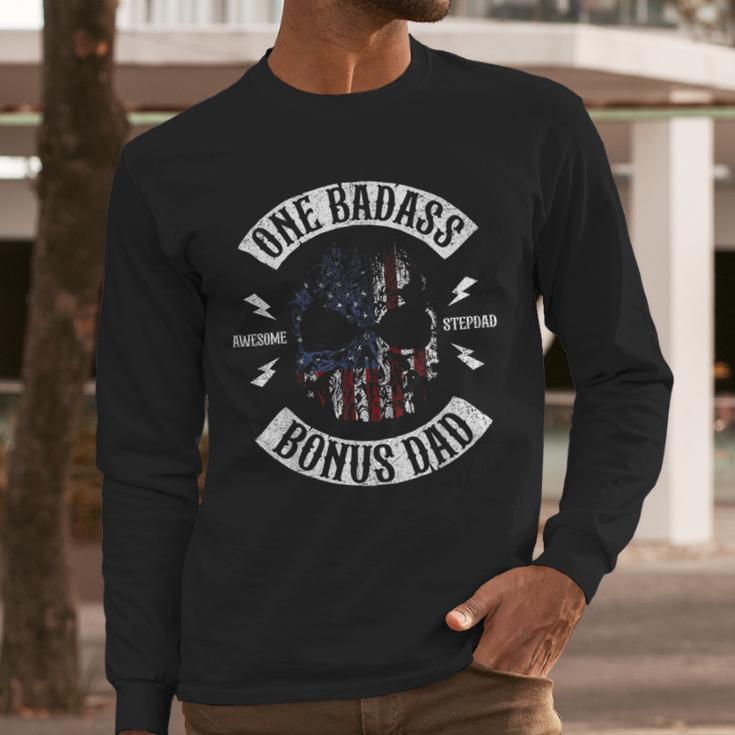 One Badass Bonus Stepdad Birthday Step Dad Men Long Sleeve T-Shirt