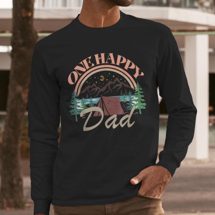 One Happy Dad First Birthday Camping Matching Family Party Men Long Sleeve T-Shirt