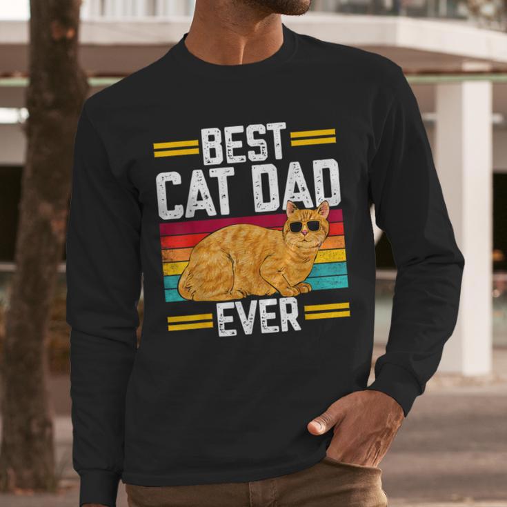 Orange Cat Best Cat Dad Ever Orange Tabby Cat Men Long Sleeve T-Shirt