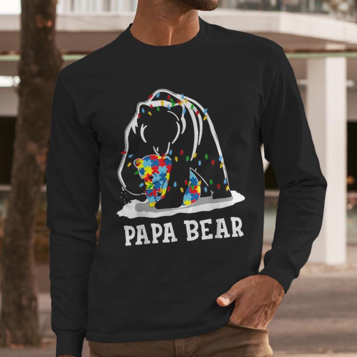 Papa Bear Autism Awareness Autism Matching Family Dad Men Long Sleeve T-Shirt Papa Bear Autism Awareness Autism Matching Family Dad Men Long Sleeve T-Shirt