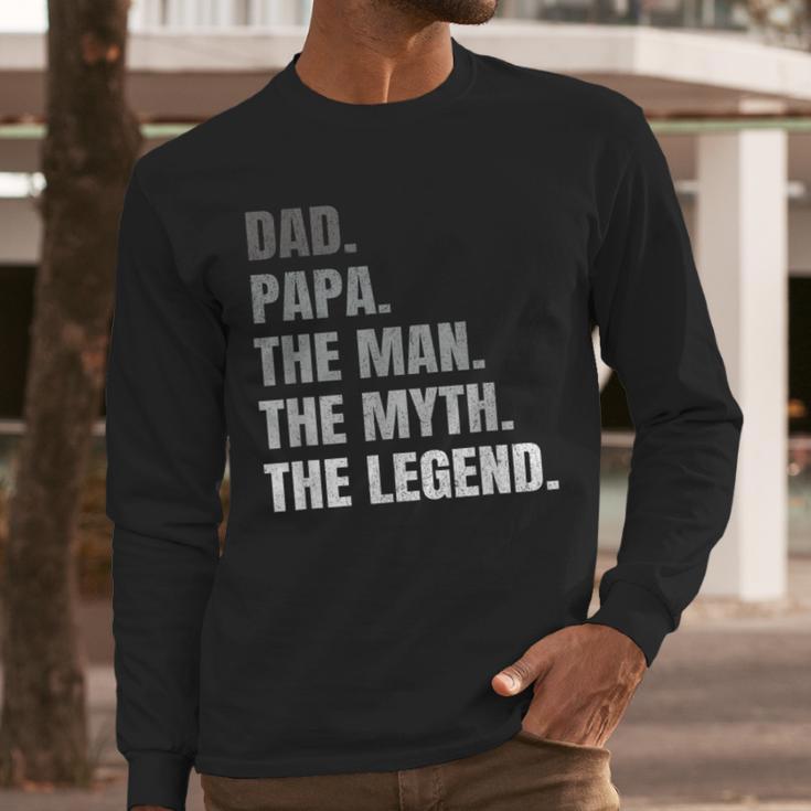Papa Dad Legend Men Grandpa Christmas Father's Day Birthday Men Long Sleeve T-Shirt