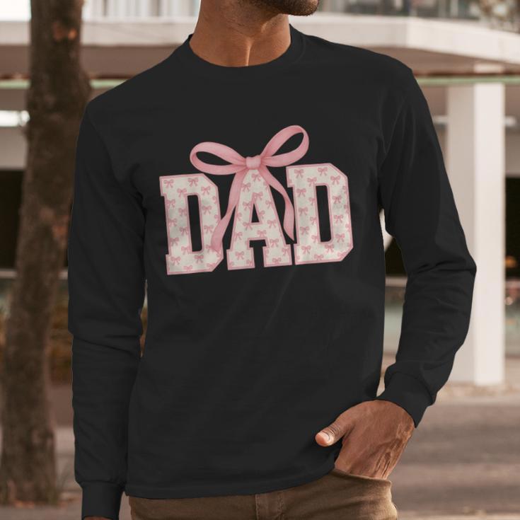 Pink Bow Dad Dad Life Best Dad Ever Father's Day Tees Men Long Sleeve T-Shirt