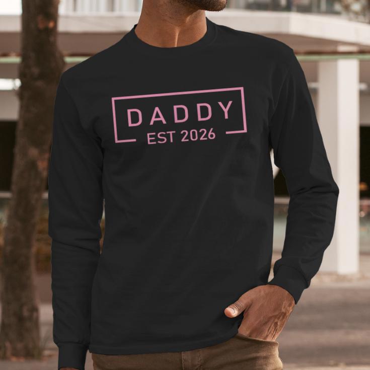 Pink Daddy Est 2026 Logo Father 2026 Loading New Dad 2026 Men Long Sleeve T-Shirt