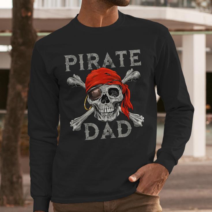 Pirate Dad Shirt Jolly Roger Crossbones Skull Halloween Men Long Sleeve T-Shirt Pirate Dad Shirt Jolly Roger Crossbones Skull Halloween Men Long Sleeve T-Shirt