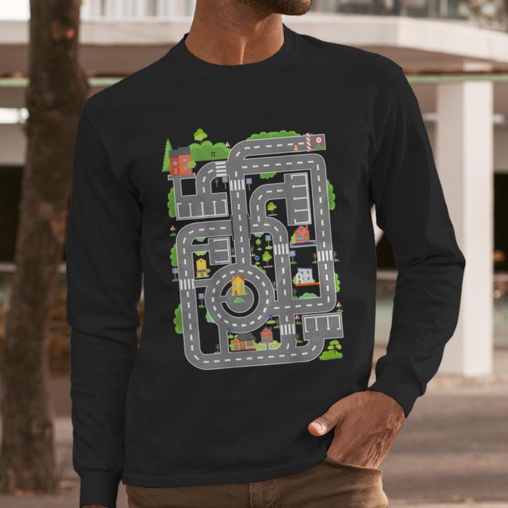 Play Cars On Dad's Back Shirt Kids And Fathers Play Men Long Sleeve T-Shirt