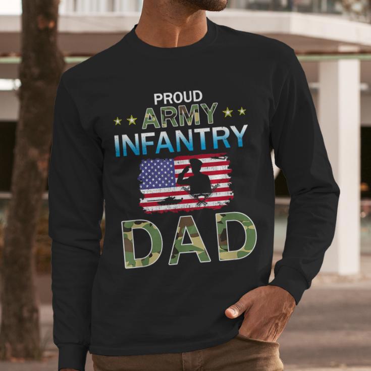 Proud Army Dad-Army Infantry Dad Camouflage Graphics Army Men Long Sleeve T-Shirt