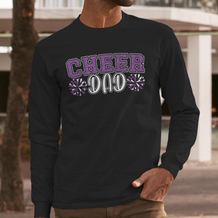 Proud Cheer Dad My Favorite Cheerleader Calls Me Dad Purple Men Long Sleeve T-Shirt