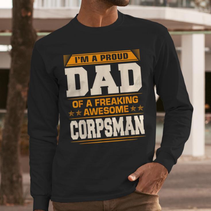 Proud Dad Of Awesome Corpsman Father's Day Men Long Sleeve T-Shirt