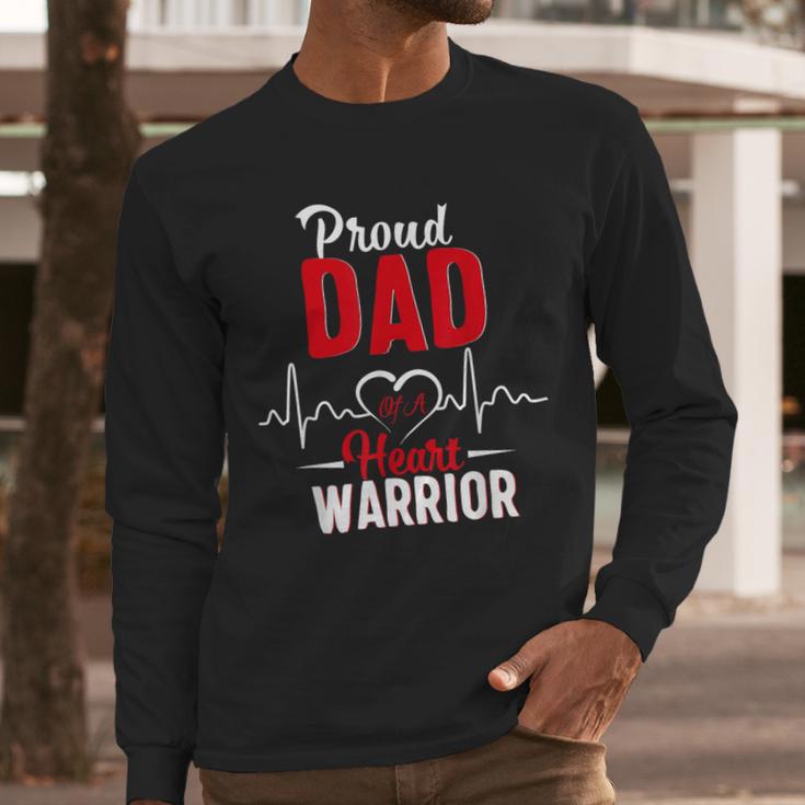 Proud Dad Of a Heart Warrior CHD Awareness Gift Men Long Sleeve T-Shirt