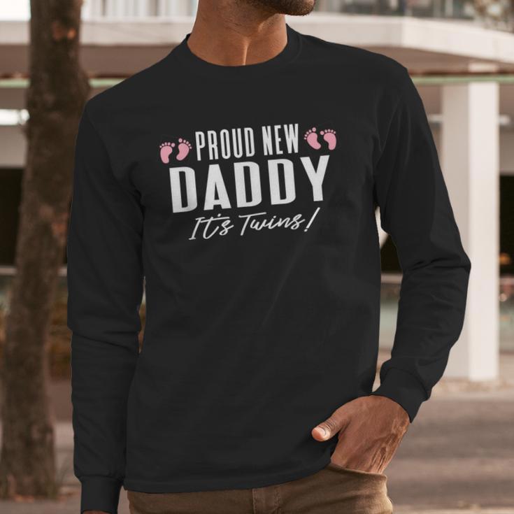 Proud New Dad It's Twins Girl Baby Announcement Father's Day Men Long Sleeve T-Shirt