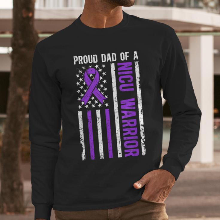 Proud NICU Dad Of NICU Warrior Micro Preemie Baby Father Men Long Sleeve T-Shirt