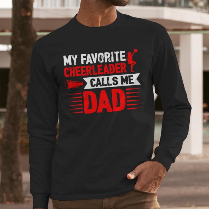Red Cheer Dad Family Father Cheerleader Squad Men Long Sleeve T-Shirt
