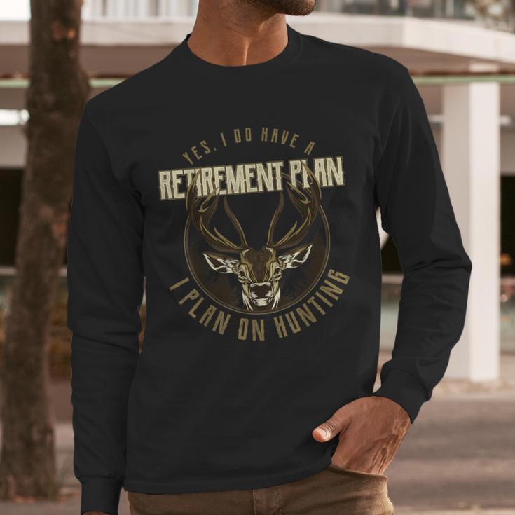 Retirement Grandpa Hunting Deer Elk Retired Hunter Dad Men Long Sleeve T-Shirt