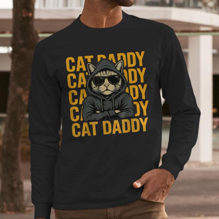 Retro Cat Daddy Style Animal For Men Women Kid Boy Girl Men Long Sleeve T-Shirt