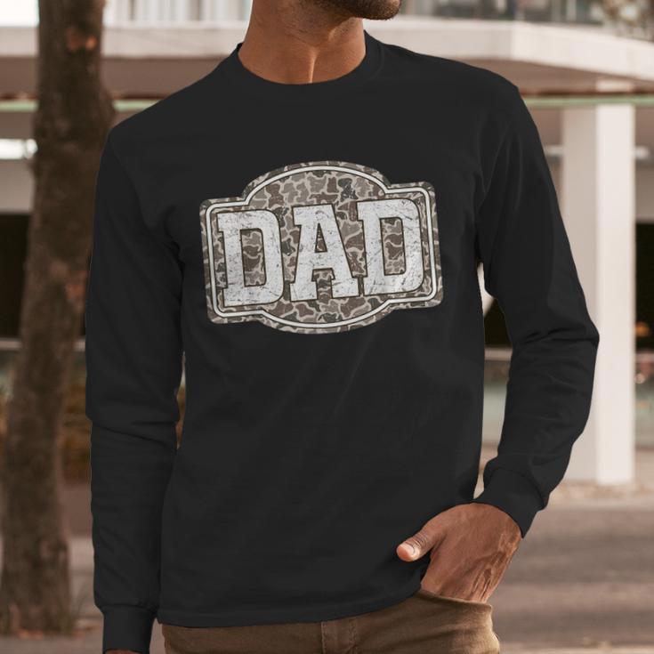 Retro Old Camo Dad Camouflage Hunting Season Father's Day Men Long Sleeve T-Shirt