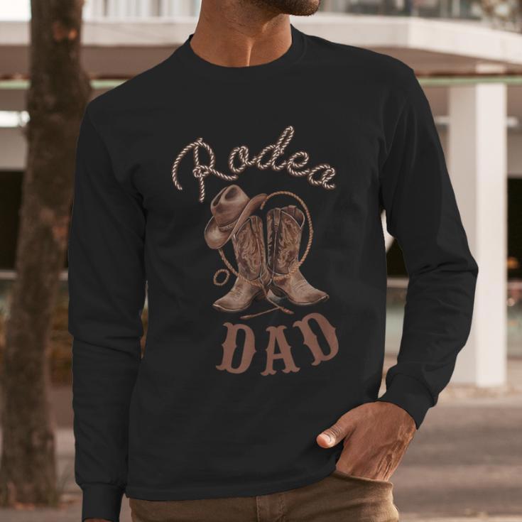 Rodeo Dad Western Cowboy Birthday Boy Family Matching Party Men Long Sleeve T-Shirt
